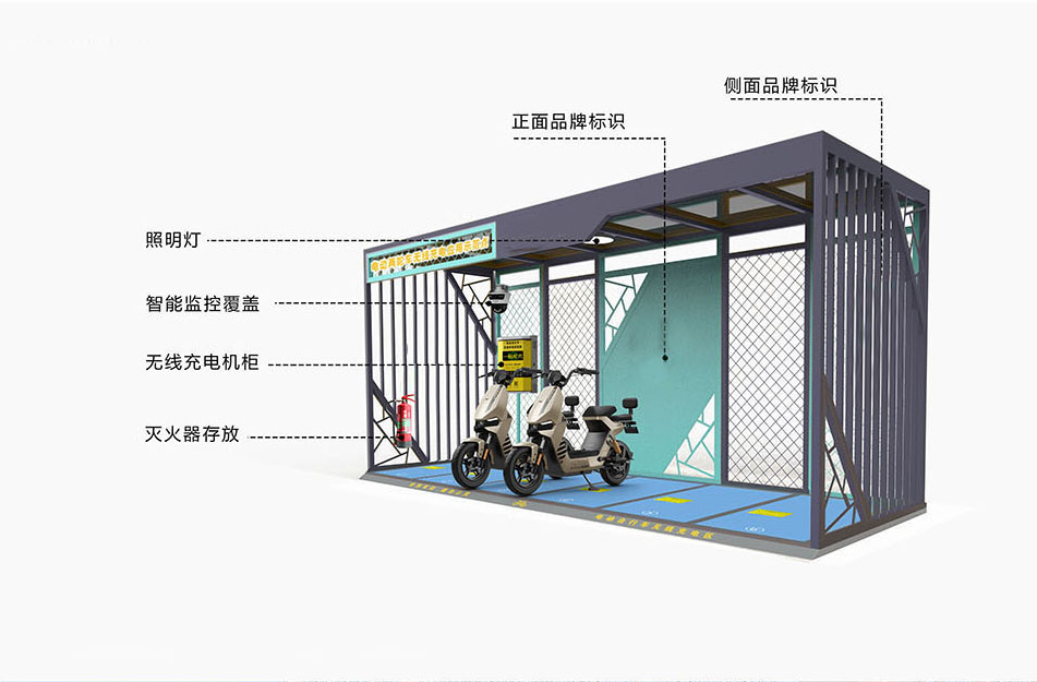 電動車無線充電樁，兩輪車無線充電，一拖六充電樁